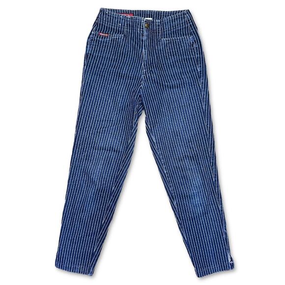 Vintage Sasson Striped Blue Jeans Ankle | Size 24” - Picture 1 of 8